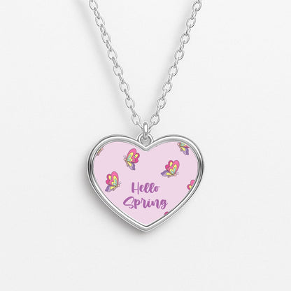 Hello Spring Butterfly Pattern Necklace