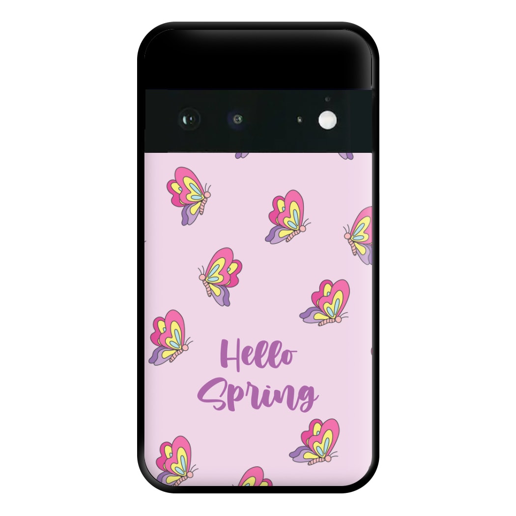 Hello Spring Butterfly Pattern Phone Case for Google Pixel 6a