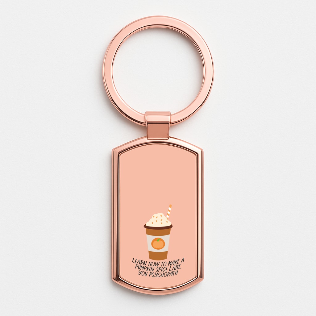 Learn How To Make A Pumpkin Spice Latte - Halloween Queens Rose Gold Keyring