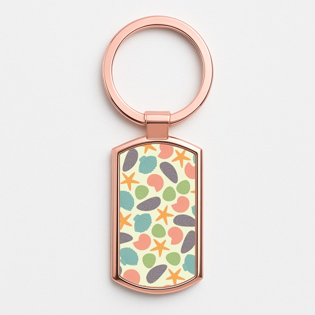 Seashells Pattern 1  Rose Gold Keyring