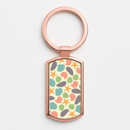 Seashells Pattern 1  Rose Gold Keyring