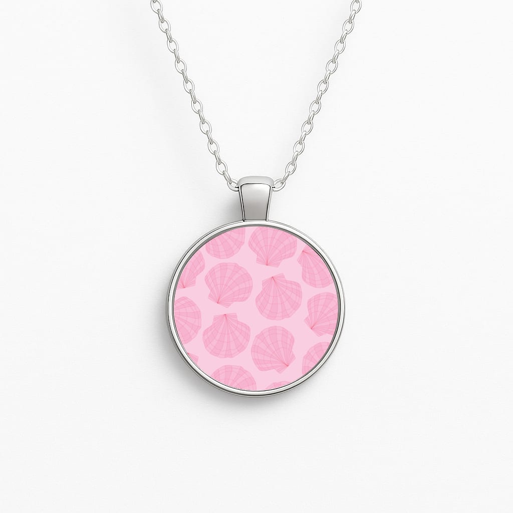 Seashells Pattern 3 Circle Necklace