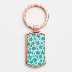 Seashells Pattern 4 Rose Gold Keyring