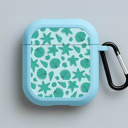 Seashells Pattern 4 Blue AirPods Case