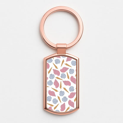 Seashells Pattern 10 Rose Gold Keyring