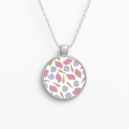 Seashells Pattern 10 Circle Necklace