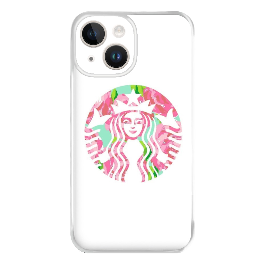 Pink Coffee Logo Phone Case for iPhone 14