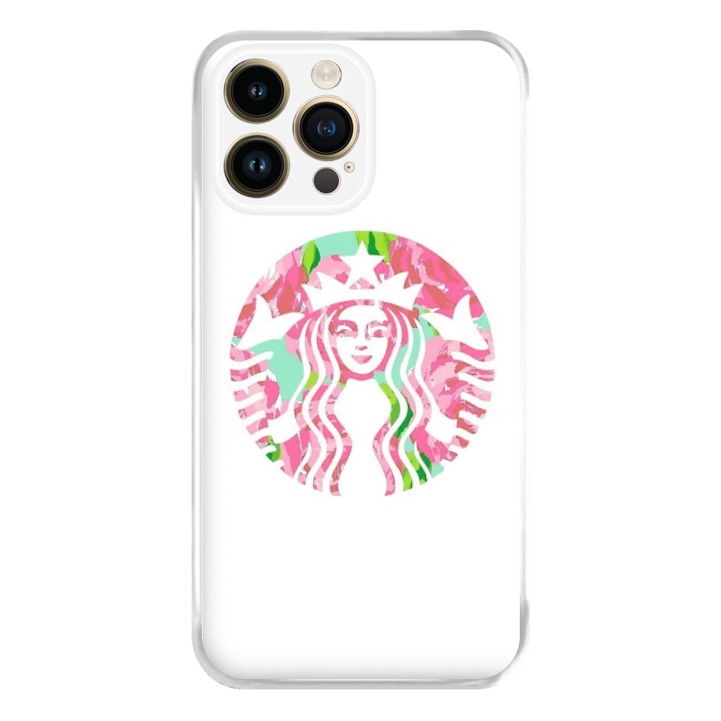 Pink Coffee Logo Phone Case for iPhone 14 Pro Max