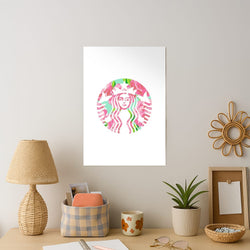 Pink Coffee Logo Art Print