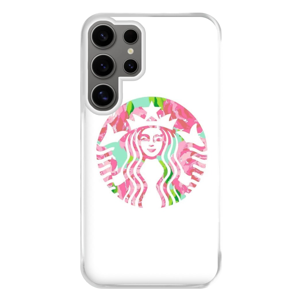 Pink Coffee Logo Phone Case for Galaxy S24 Ultra