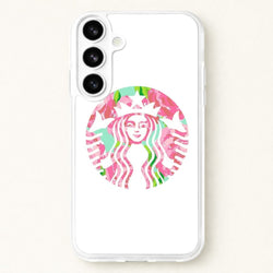 Pink Coffee Logo Phone Case for Galaxy S26