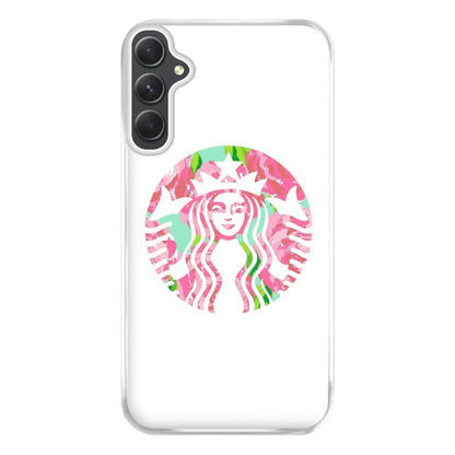 Pink Coffee Logo Phone Case for Galaxy A34