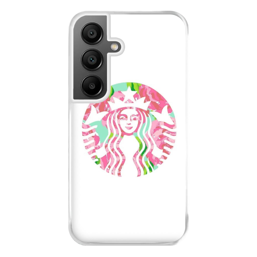 Pink Coffee Logo Phone Case for Galaxy A55