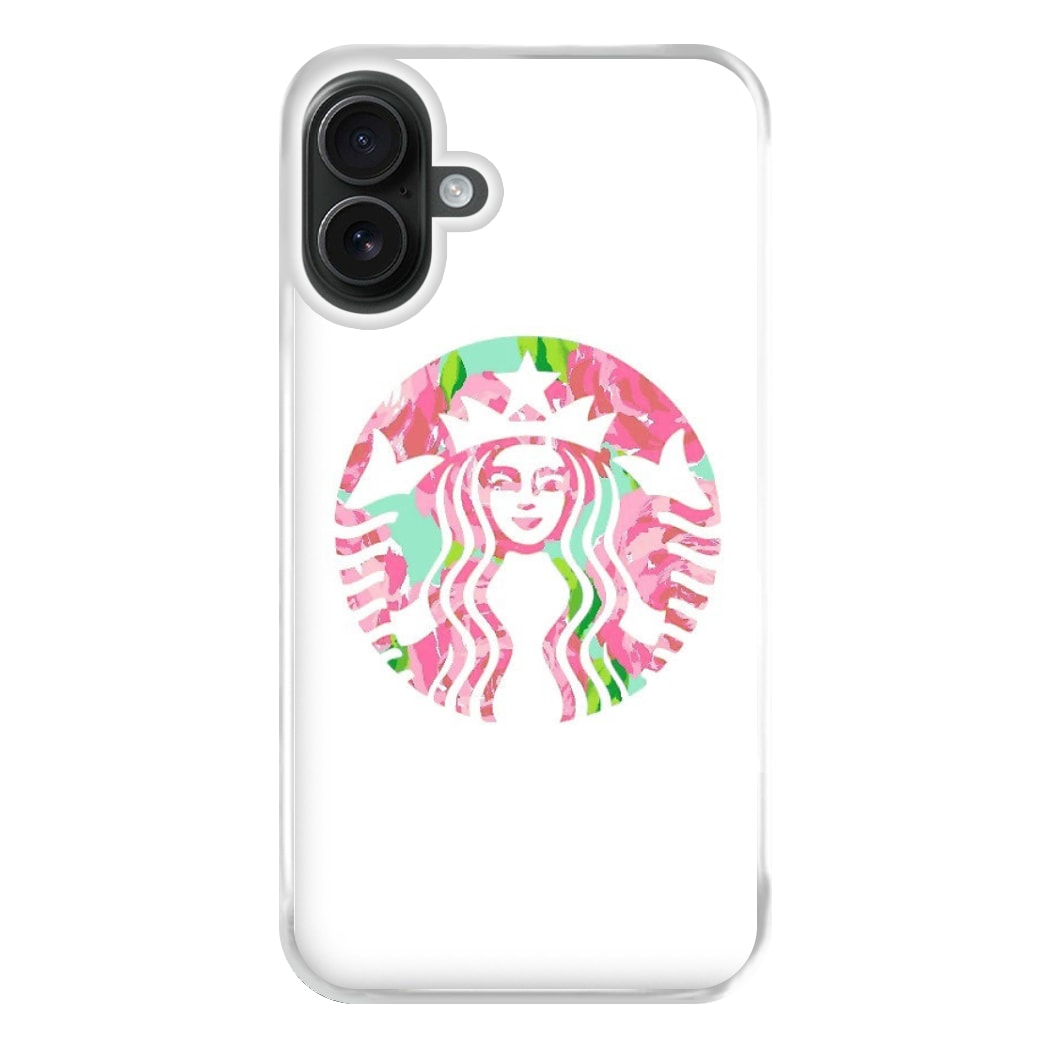 Pink Coffee Logo Phone Case for iPhone 16 Plus