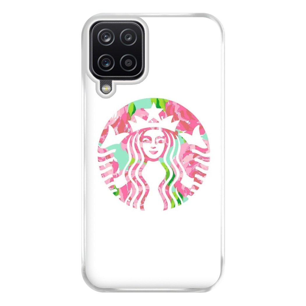 Pink Coffee Logo Phone Case for Galaxy A12