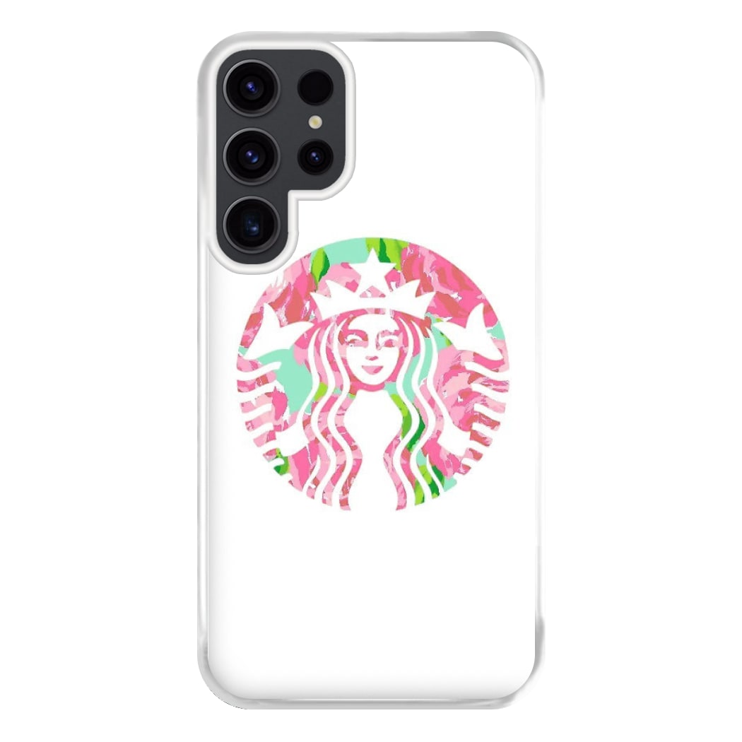 Pink Coffee Logo Phone Case for Galaxy S23 Ultra