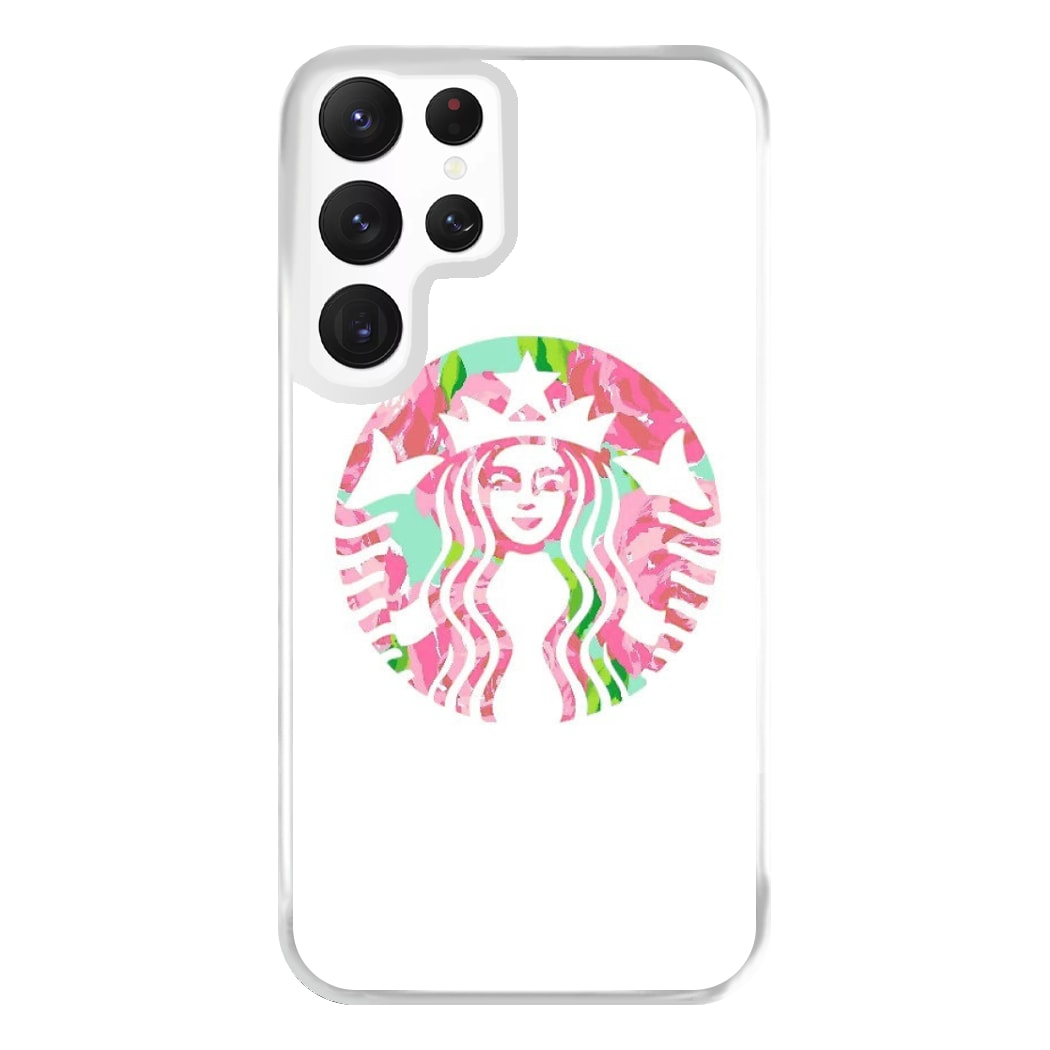 Pink Coffee Logo Phone Case for Galaxy S22 Ultra