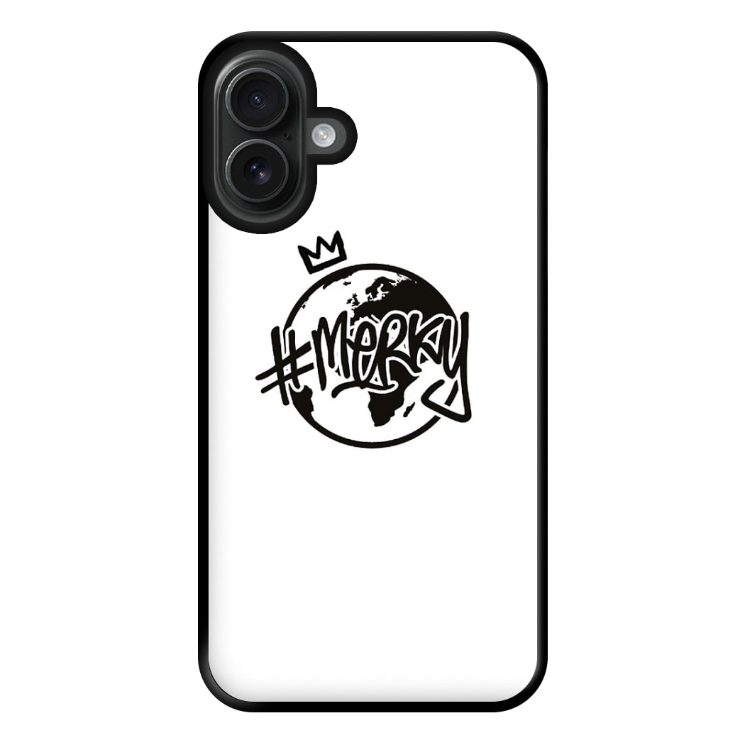 Hashtag Merky Globe Phone Case for iPhone 16 Plus