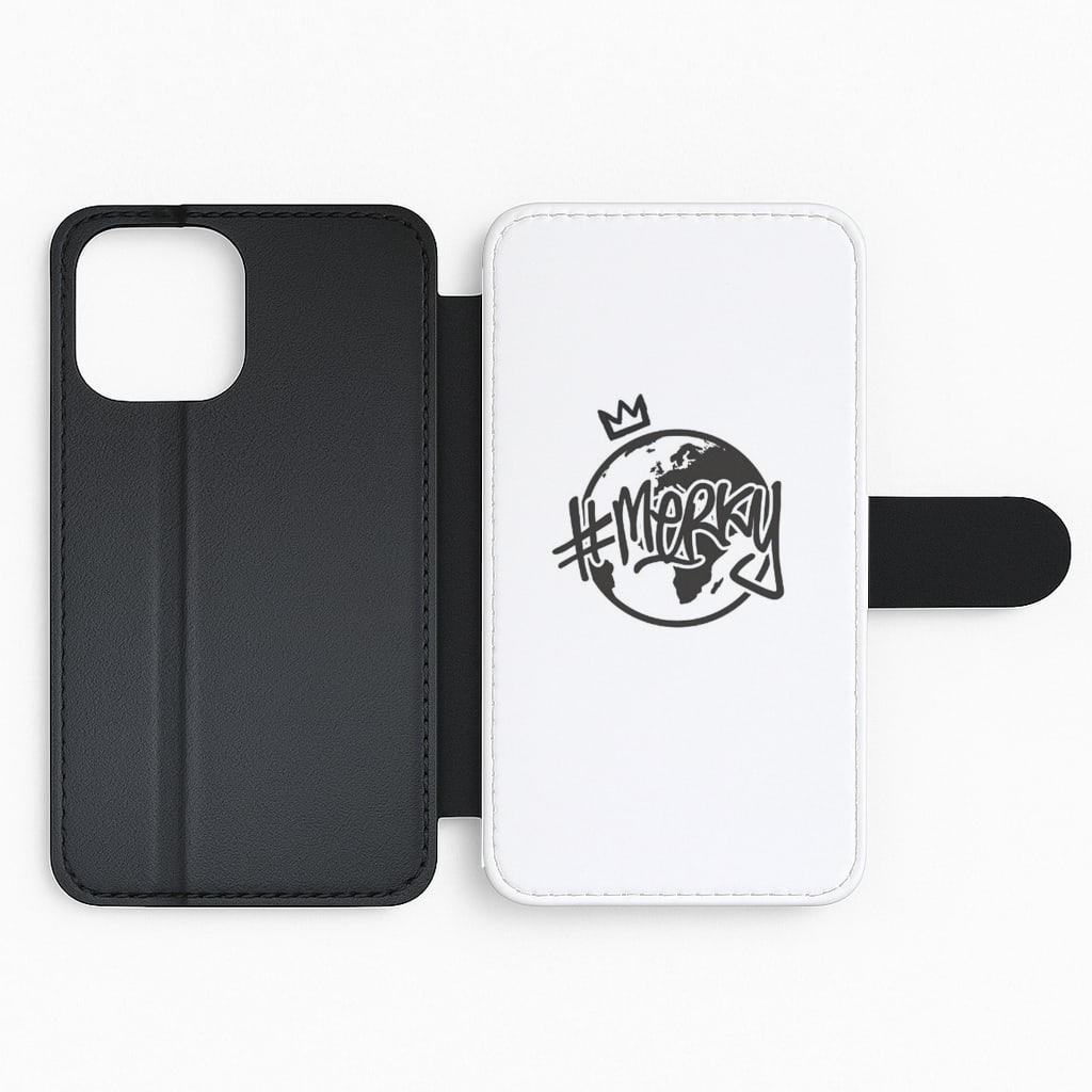 Hashtag Merky Globe Flip Phone Case