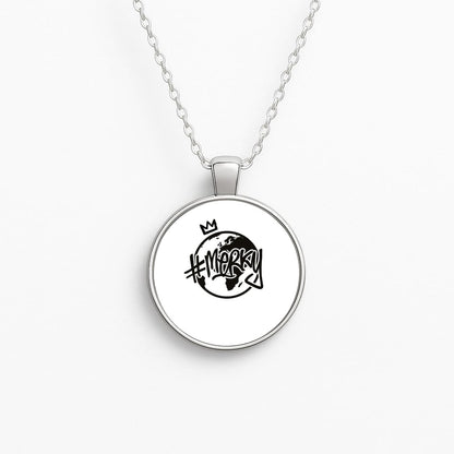 Hashtag Merky Globe Circle Necklace