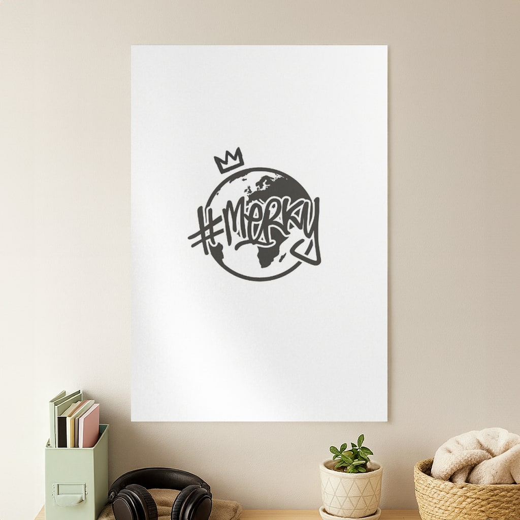 Hashtag Merky Globe Poster