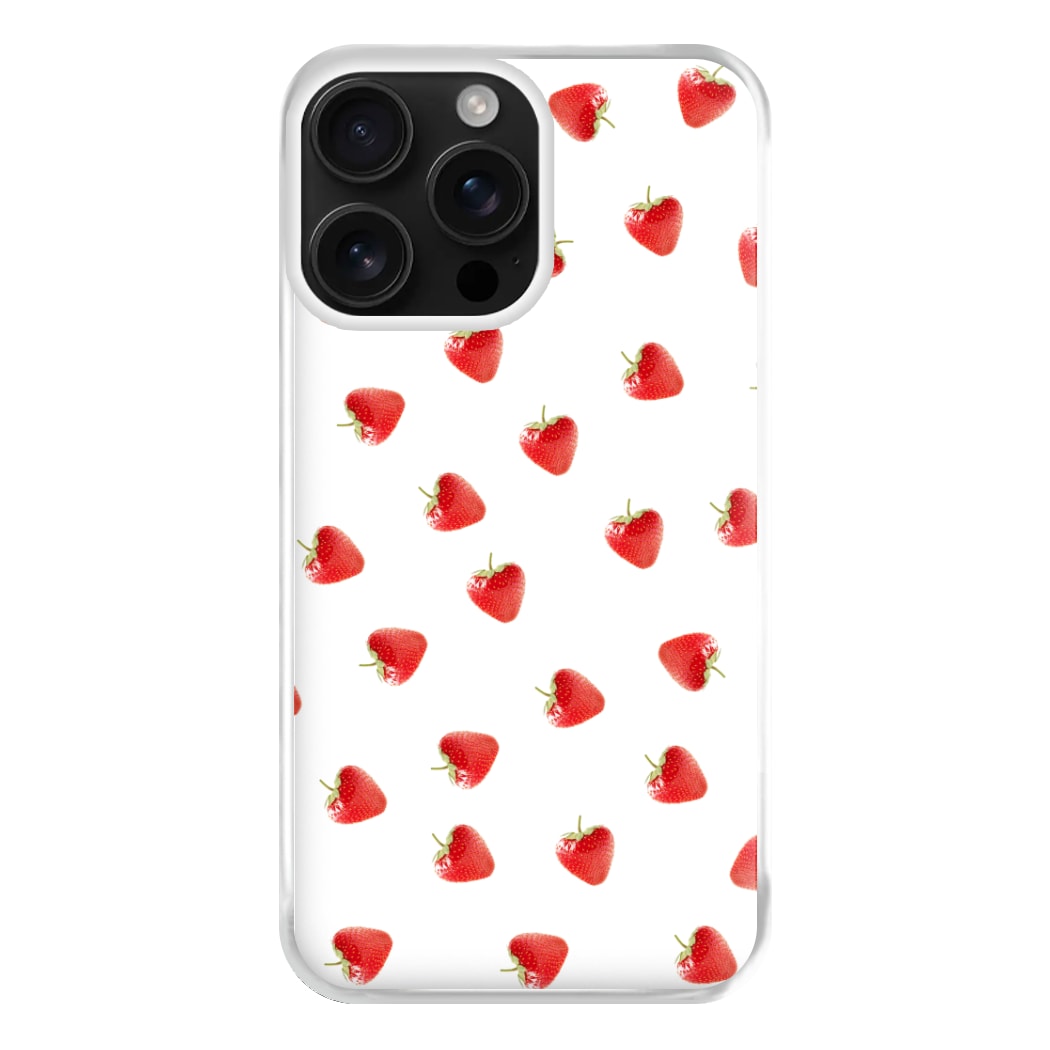 Strawberry Pattern Phone Case for iPhone 16 Pro Max