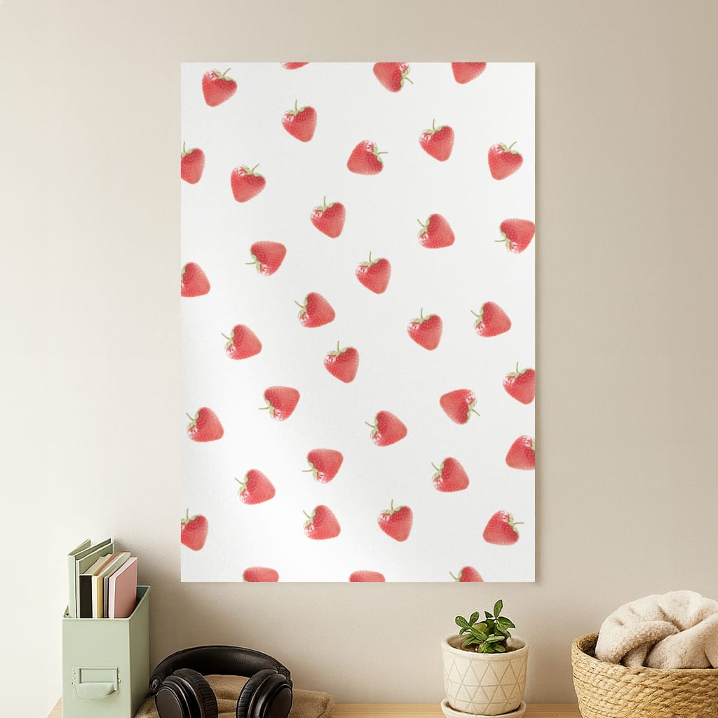 Strawberry Pattern Poster