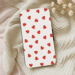 Strawberry Pattern Wallet Phone Case