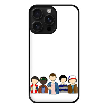 Stranger Cartoon Characters Phone Case for iPhone 16 Pro Max