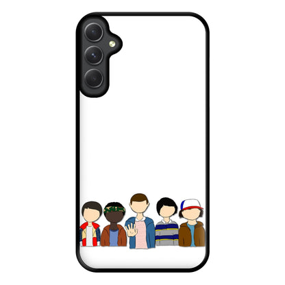 Stranger Cartoon Characters Phone Case for Galaxy A14