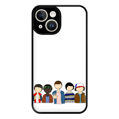 Stranger Cartoon Characters Phone Case for iPhone 14