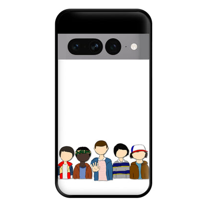 Stranger Cartoon Characters Phone Case for Google Pixel 7 Pro