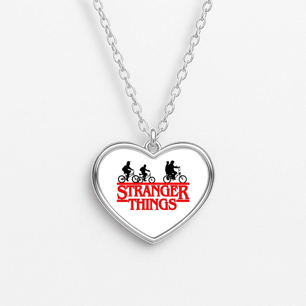 Stranger Cycling Logo Heart Necklace