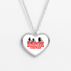 Stranger Cycling Logo Heart Necklace