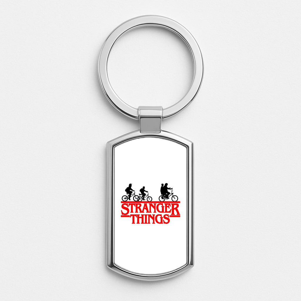 Stranger Cycling Logo Silver Keyring