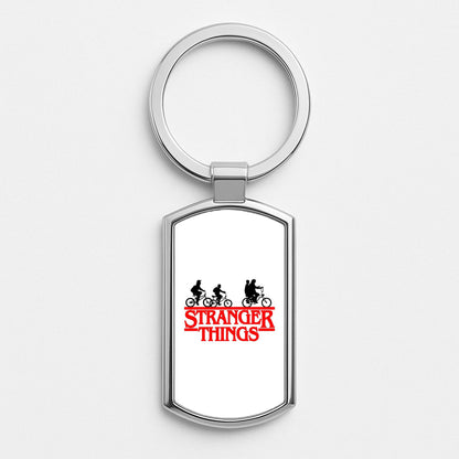 Stranger Cycling Logo Silver Keyring