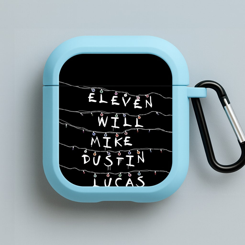 Eleven, Will, Mike, Dustin & Lucas Blue AirPods Case