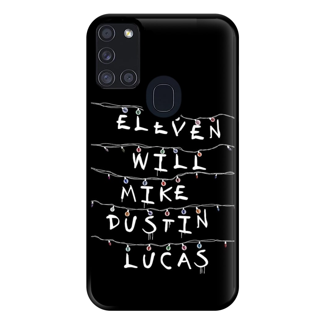 Eleven, Will, Mike, Dustin & Lucas Phone Case for Galaxy A21s