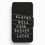 Eleven, Will, Mike, Dustin & Lucas Flip / Wallet Phone Case 1