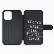 Eleven, Will, Mike, Dustin & Lucas Flip / Wallet Phone Case 2