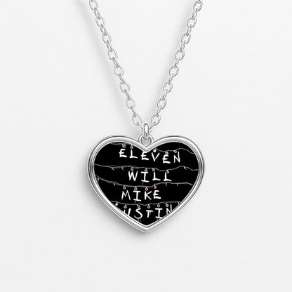 Eleven, Will, Mike, Dustin & Lucas Heart Necklace