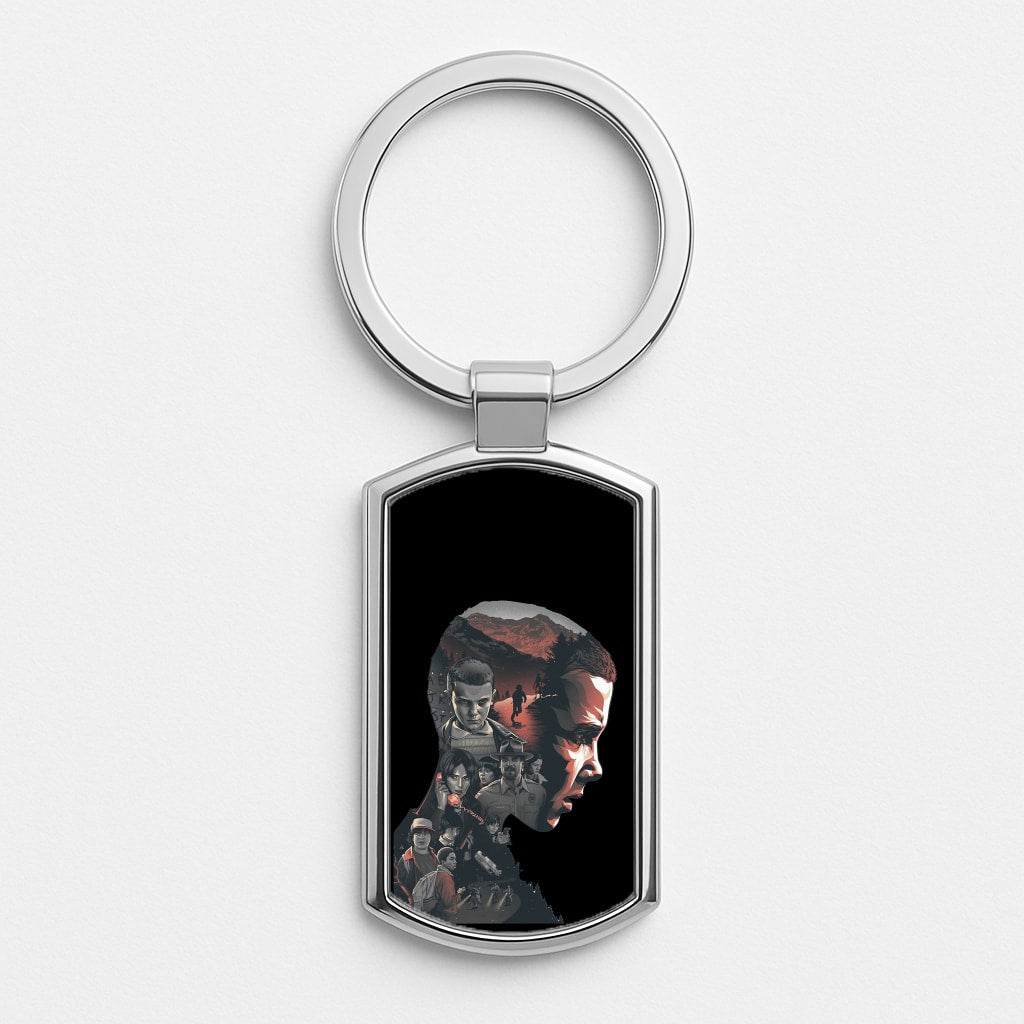 World of Upside Down Silver Keyring