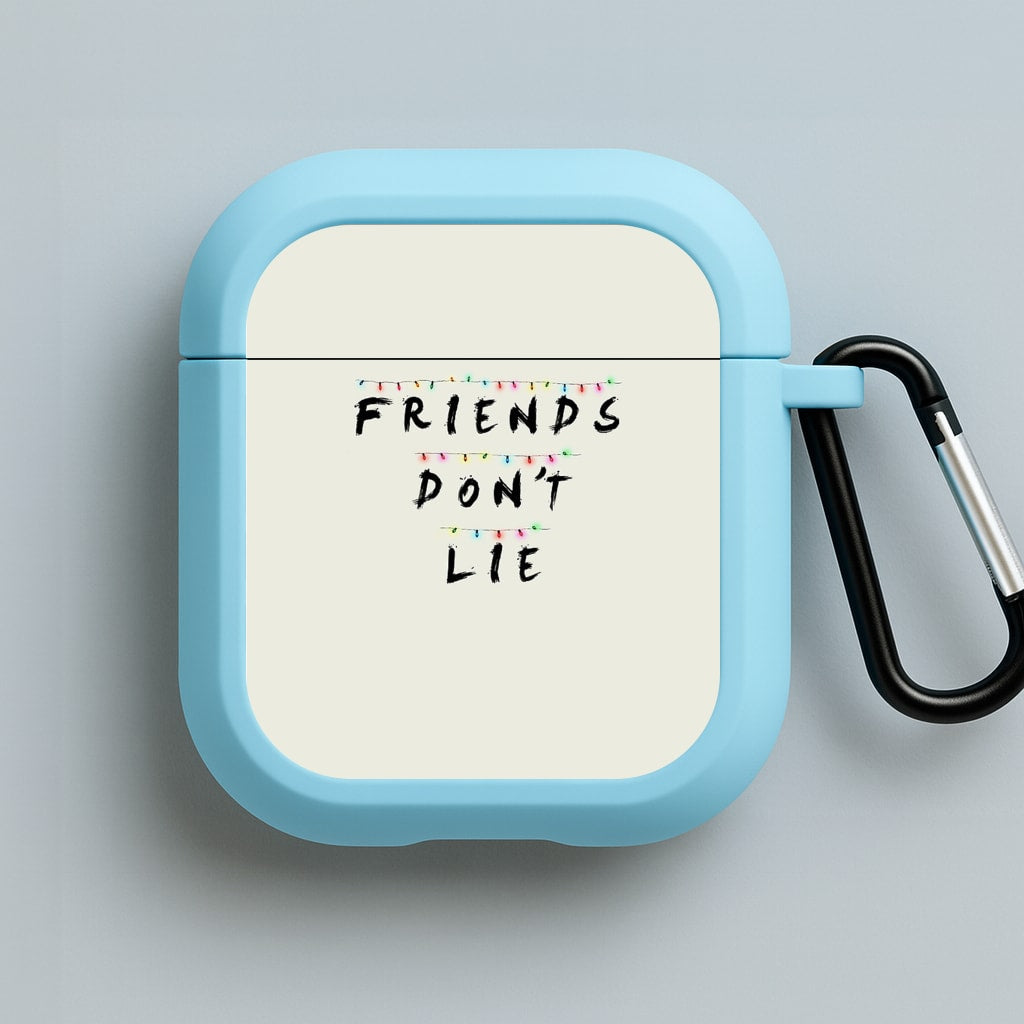 Friends Don't Lie Lights Blue AirPods Case