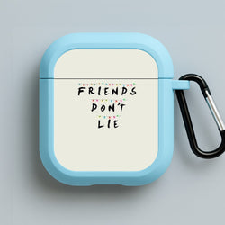 Friends Don't Lie Lights Blue AirPods Case