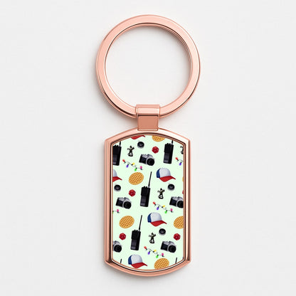 Cartoon Stranger Object Rose Gold Keyring