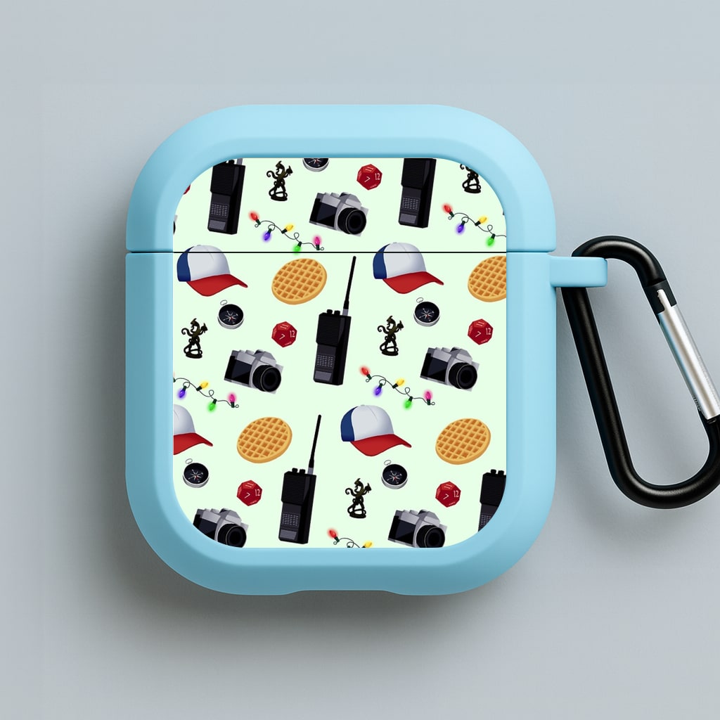 Cartoon Stranger Object Blue AirPods Case