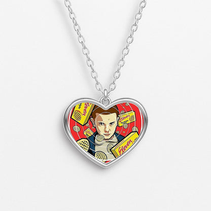 Eleven and Waffles Heart Necklace