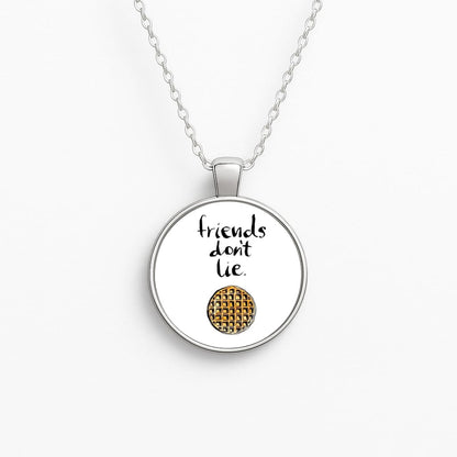 Friends Don't Lie Waffle Circle Necklace