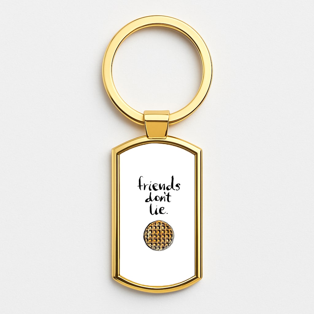 Friends Don't Lie Waffle Gold Keyring