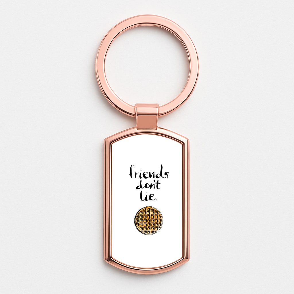 Friends Don't Lie Waffle Rose Gold Keyring